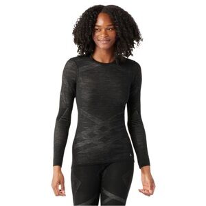 Smartwool Intraknit 200 Women’s Long Sleeve Top Base Layer Black Grey Small